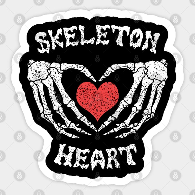 Vintage Skeleton Bones Heart Halloween Sticker by victorstore